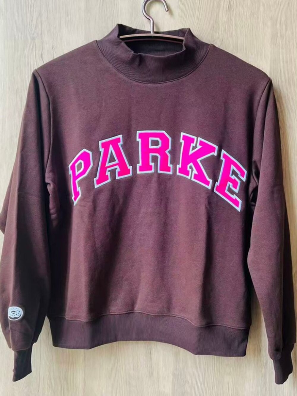 Parke x Dunkin Brown Crop Mock Neck Sweatshirt S/M